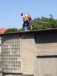 Gesicherter Aufbau Kunst an der Isar